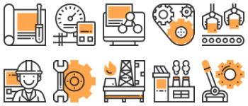 Industrial process icon pack