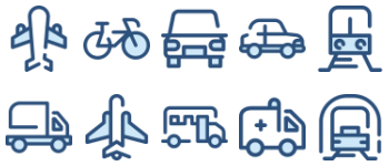 Transportation icon pack