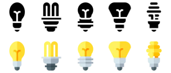 Light bulbs icon pack