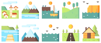 Landscapes jeu d'icônes