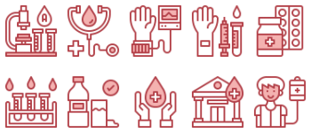 Донорство крови набор иконок