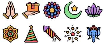 Diwali jeu d'icônes