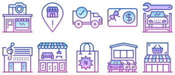 Магазины и магазины набор иконок