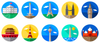 Landmarks jeu d'icônes