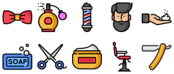 Hairdressing & barbershop 아이콘 팩