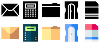 Stationery jeu d'icônes