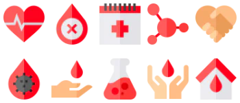 Blood Donation jeu d'icônes