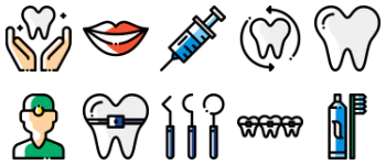 Dental care icon pack