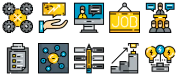 Teamwork and organization icon pack