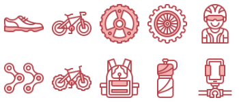 Велосипед набор иконок
