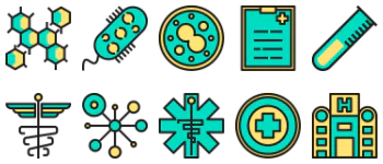 Медицина и здравоохранение набор иконок