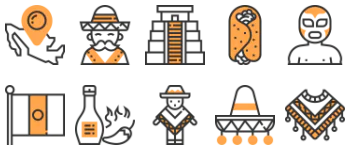 Мексика набор иконок