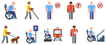 Disabled people assistance Icon-Paket