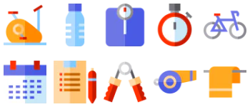 Gym equipment icon pack