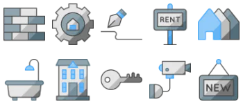 Недвижимость набор иконок