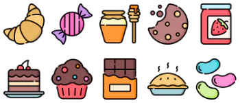 Desserts and candies набір іконок