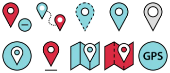 Navigation and Gps Glyph pakiet ikon