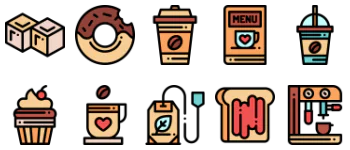 Coffee Shop paquete de iconos