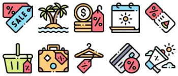 Summer Sales pacote de ícones