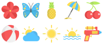 Summertime Set gói biểu tượng