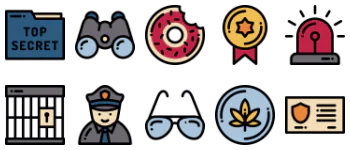 Отделение полиции набор иконок