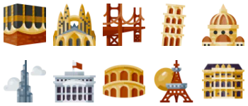 World landmarks Icon-Paket