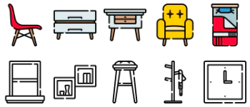 Home decoration icon pack