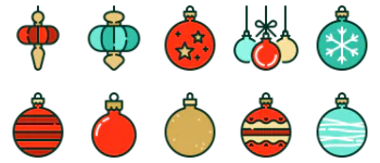 Linear Christmas Baubles gói biểu tượng