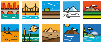 Landscapes color gói biểu tượng