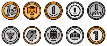 Europe coins набір іконок