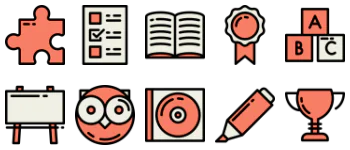 Education tools jeu d'icônes