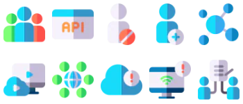 Cloud computing набор иконок