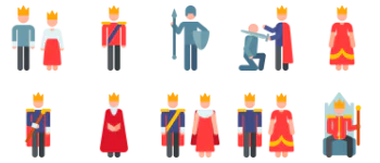 Royalty pictograms icon pack