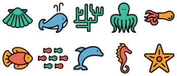 Sea life icon pack