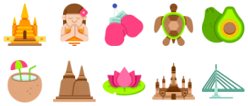 Таиланд набор иконок