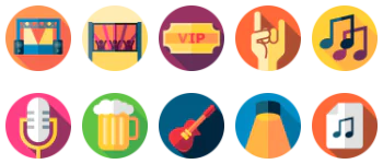 Music festival icon pack