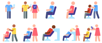 Hairdressing and Barber shop jeu d'icônes