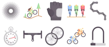 Велосипедные гонки набор иконок