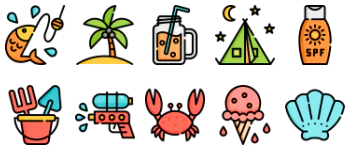 Summer holidays icon pack