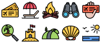 Beach and Camping icon pack