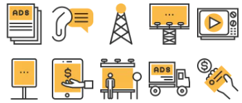 Реклама набор иконок