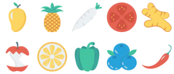 Fruits and Vegetables pakiet ikon