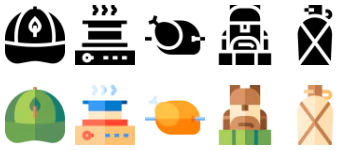 Camping icon pack