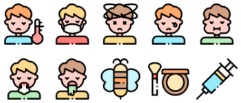 Allergies jeu d'icônes