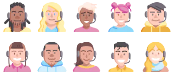 Call center avatars icon pack