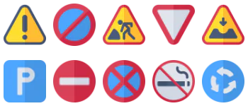 Дорожные знаки набор иконок