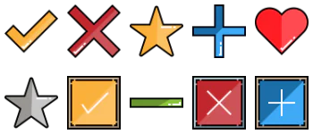 Rating and validation symbols icon pack