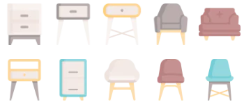 Furnitures jeu d'icônes