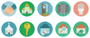 Real estate and Furniture gói biểu tượng