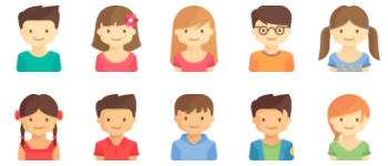 Детские аватары набор иконок